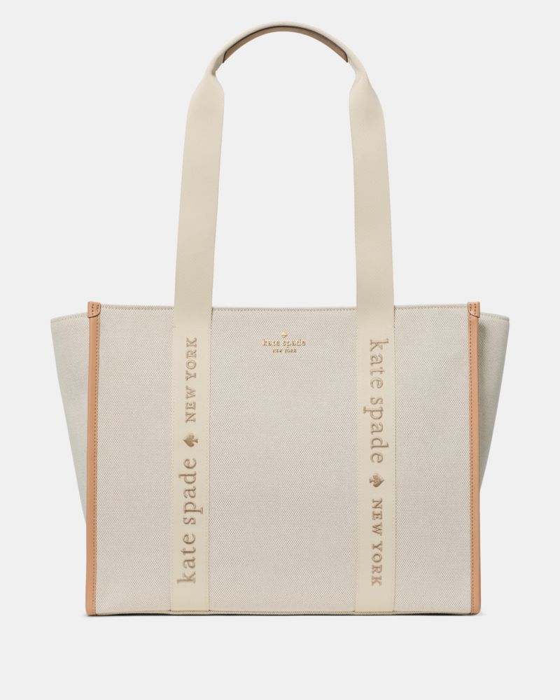 KateSpade Kip Canvas Large Tote Bag Light Fawn Multi