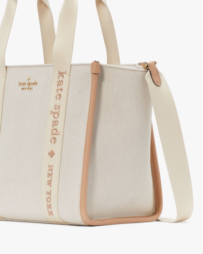 KateSpade Kip Canvas Small Tote Light Fawn Multi