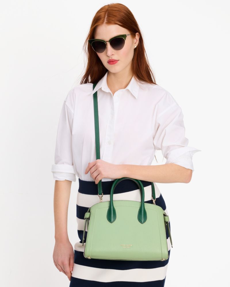 KateSpade Knott Colorblocked Medium Zip top Satchel Beach Glass Multi