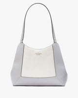 KateSpade Lena Colorblock Large Triple Compartment Shoulder Bag Mountain Grey Multi