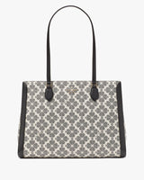 KateSpade Signature Spade Flower East West Large Laptop Tote Black Multi
