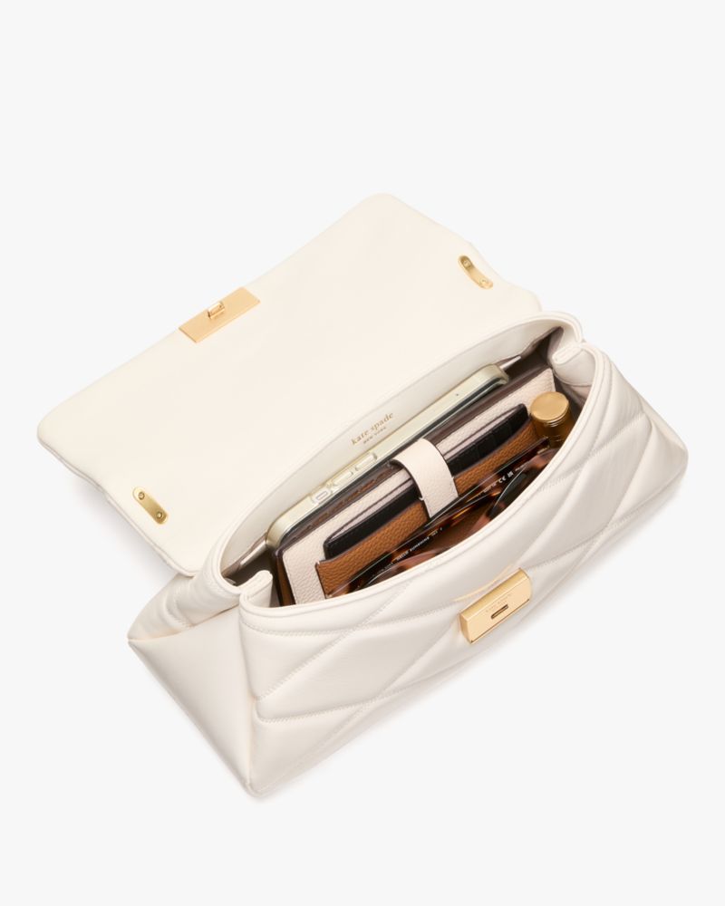 KateSpade Grace Quilted Convertible Shoulder Bag Cream