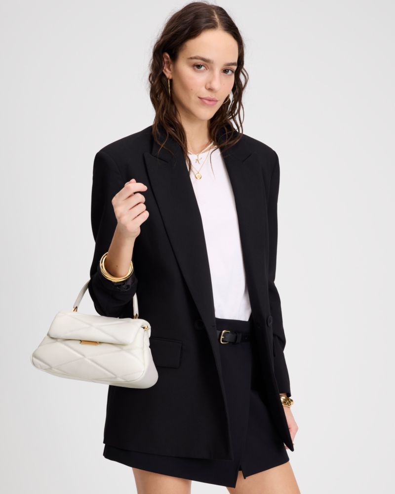 KateSpade Grace Quilted Top Handle Bag Cream