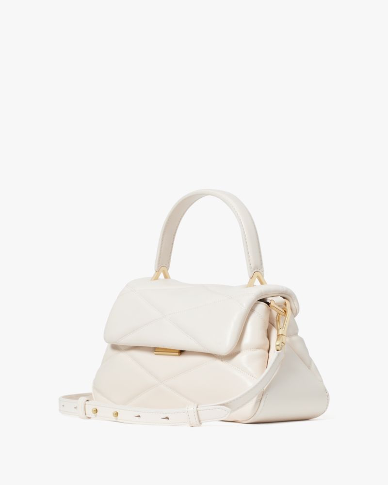 KateSpade Grace Quilted Top Handle Bag Cream