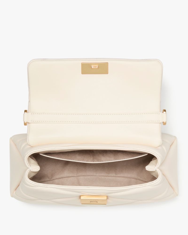 KateSpade Grace Quilted Top Handle Bag Cream