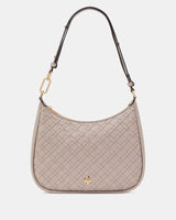 KateSpade Kayla Woven Leather Large Shoulder Bag Cozy Grey