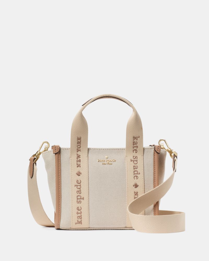KateSpade Kip Canvas Mini Tote Bag Light Fawn Multi