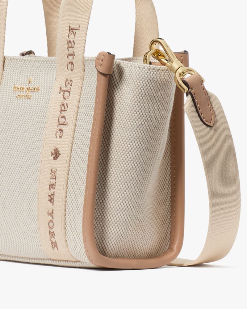 KateSpade Kip Canvas Mini Tote Bag Light Fawn Multi