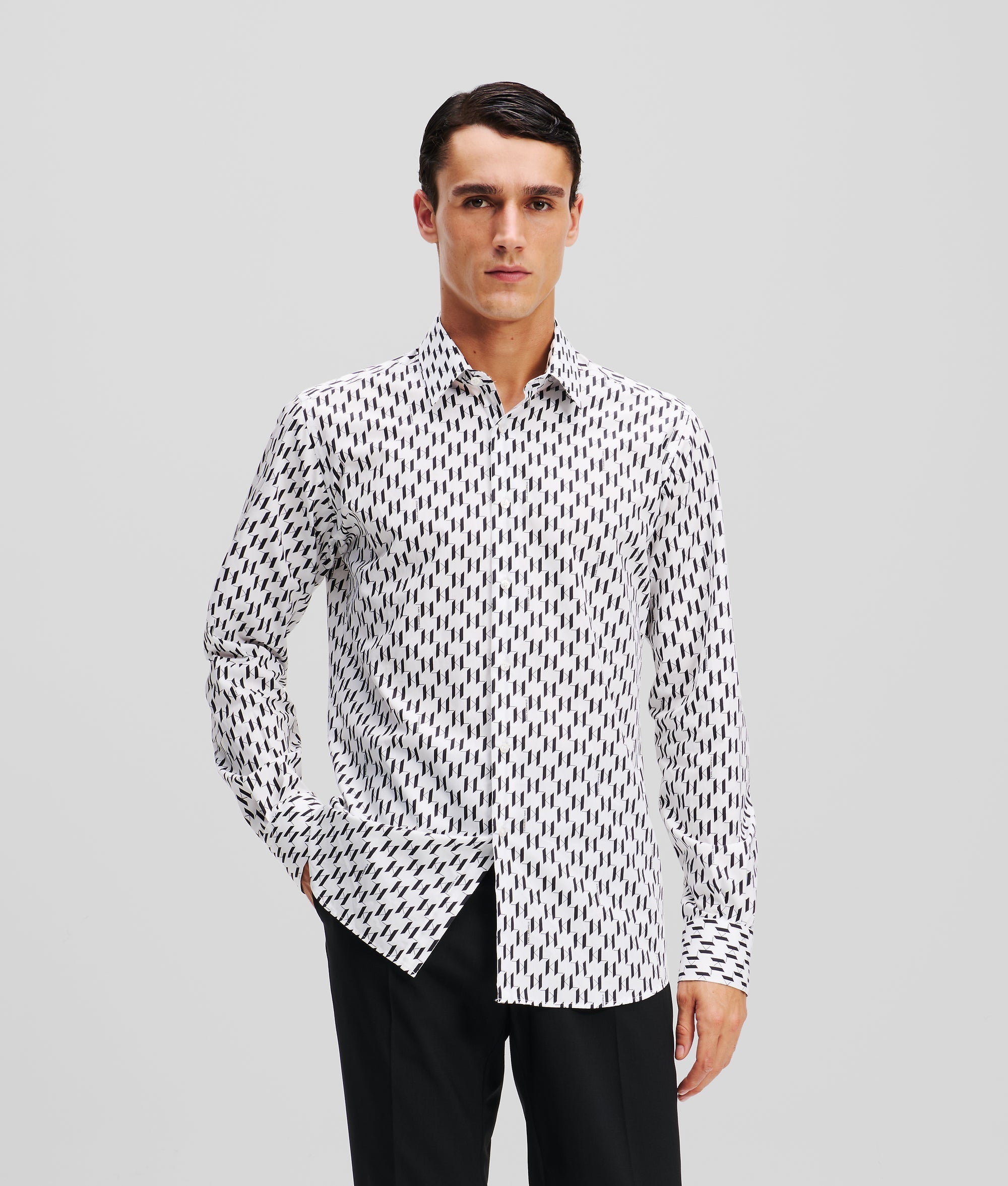 Karl Lagerfeld Monogram Shirt White/Black