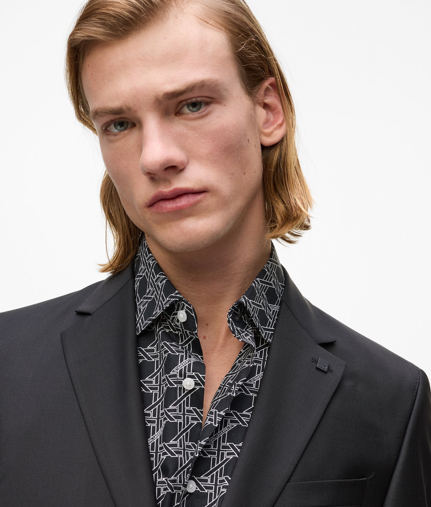 Karl Lagerfeld Slim-Fit Black Blazer Black