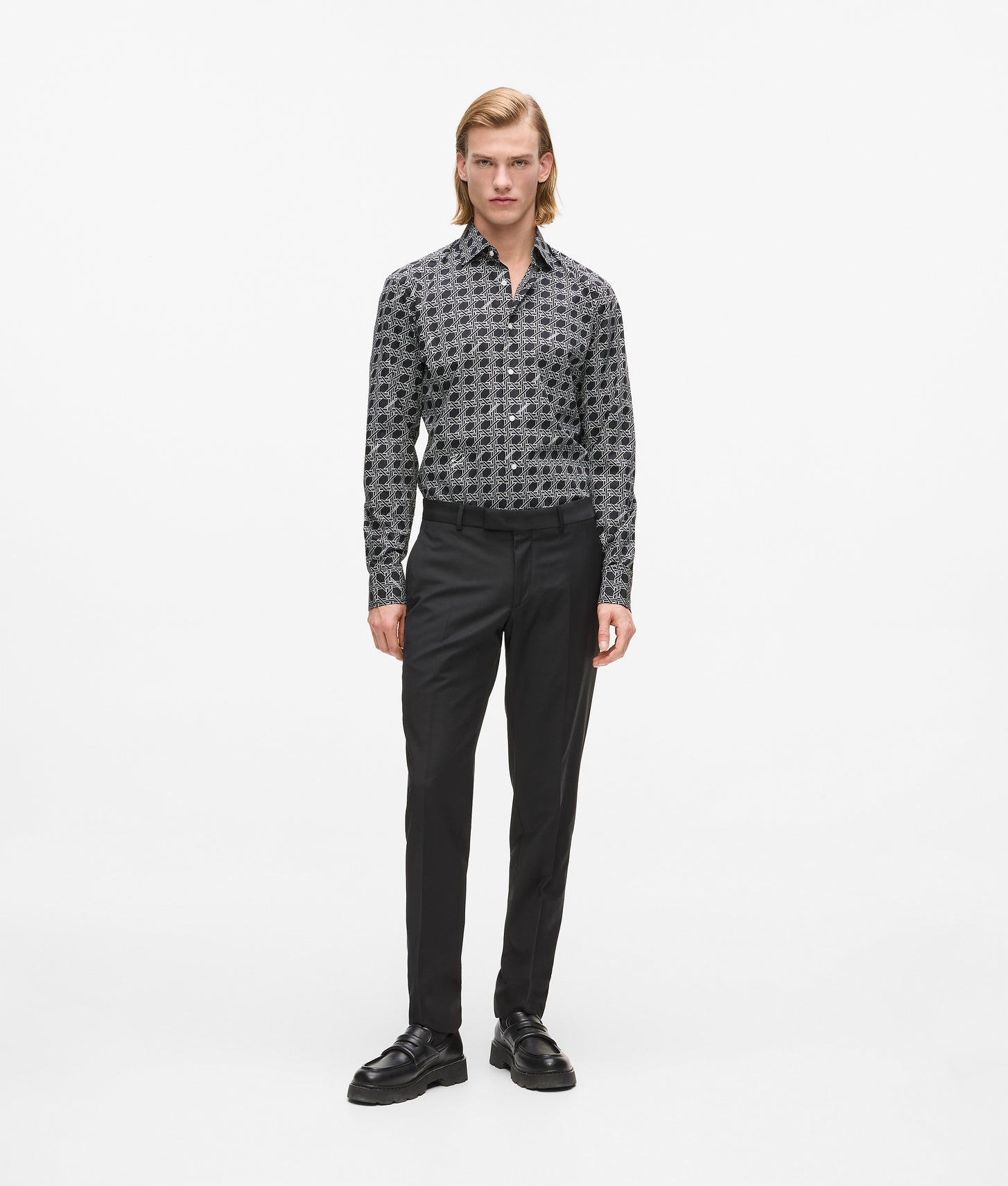 Karl Lagerfeld Slim-Fit Black Pants Black