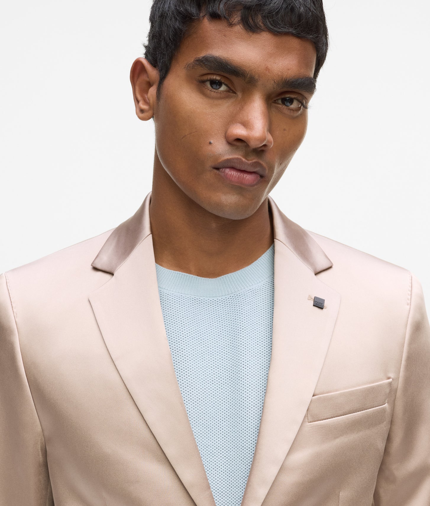Karl Lagerfeld Satin Blazer Camel