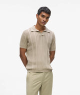 Karl Lagerfeld Rib-Knit Polo Shirt Khaki