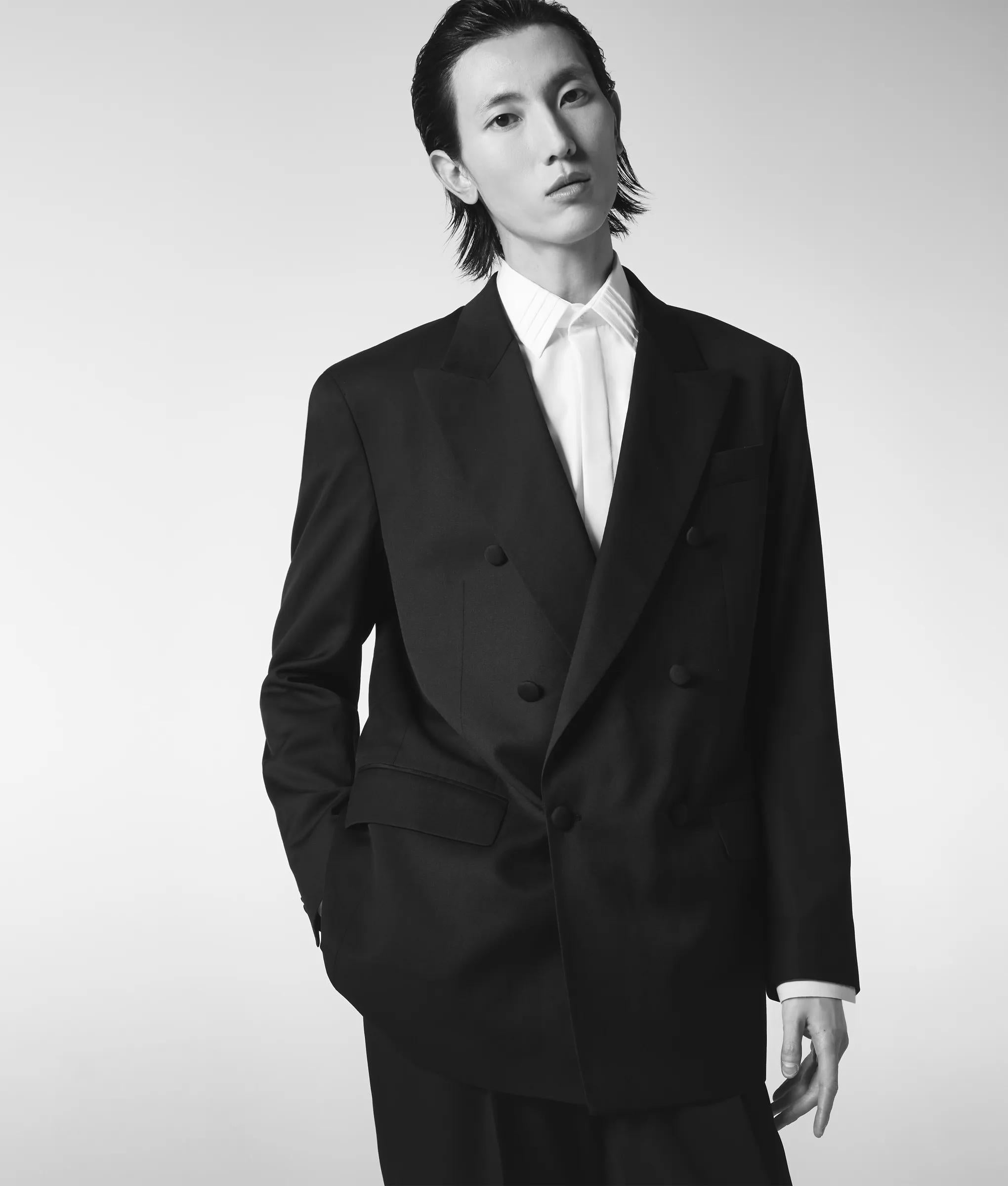 Karl Lagerfeld Kl Studio Double-Breasted Blazer Black