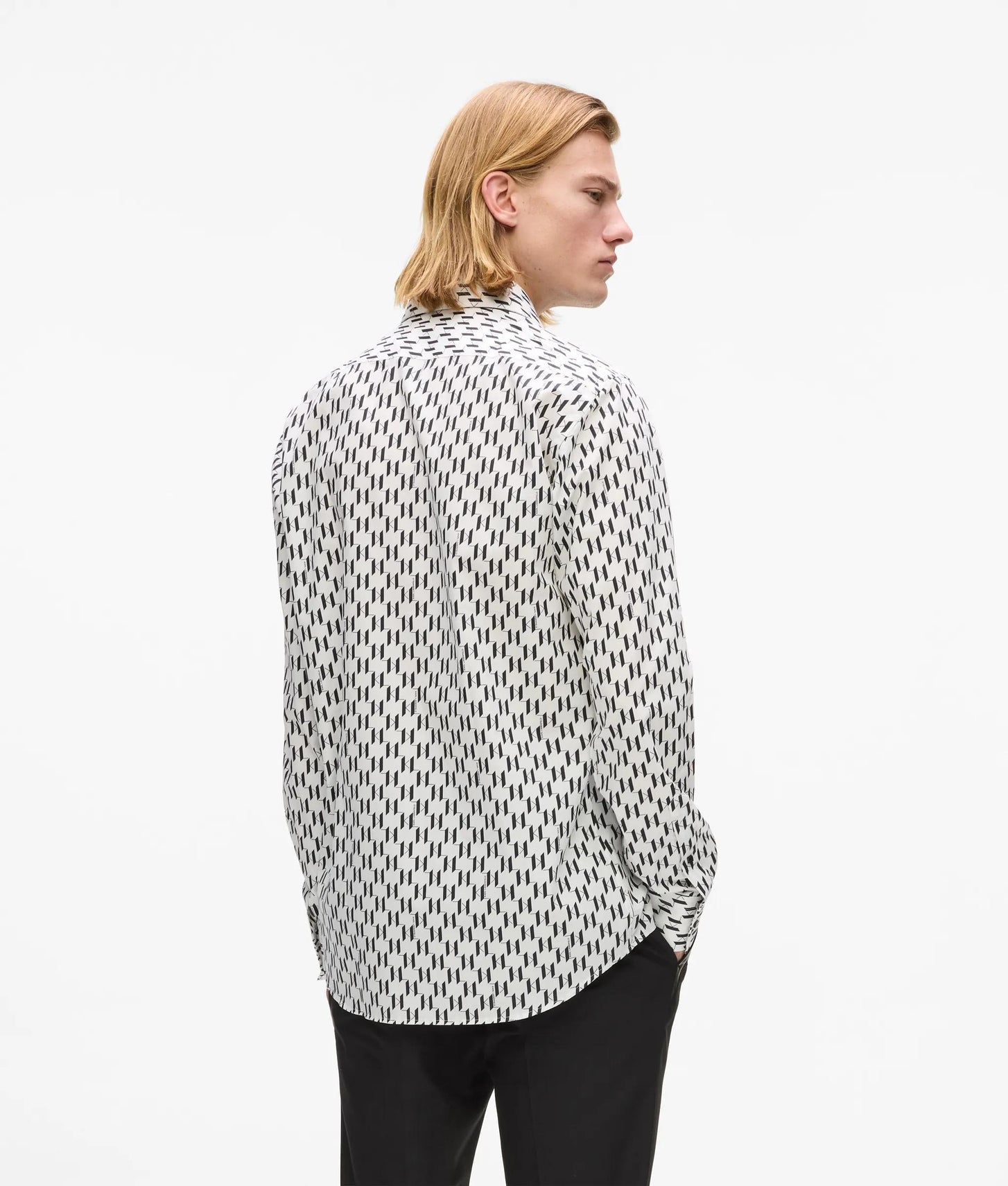 Karl Lagerfeld All-Over Monogram Shirt White/Black