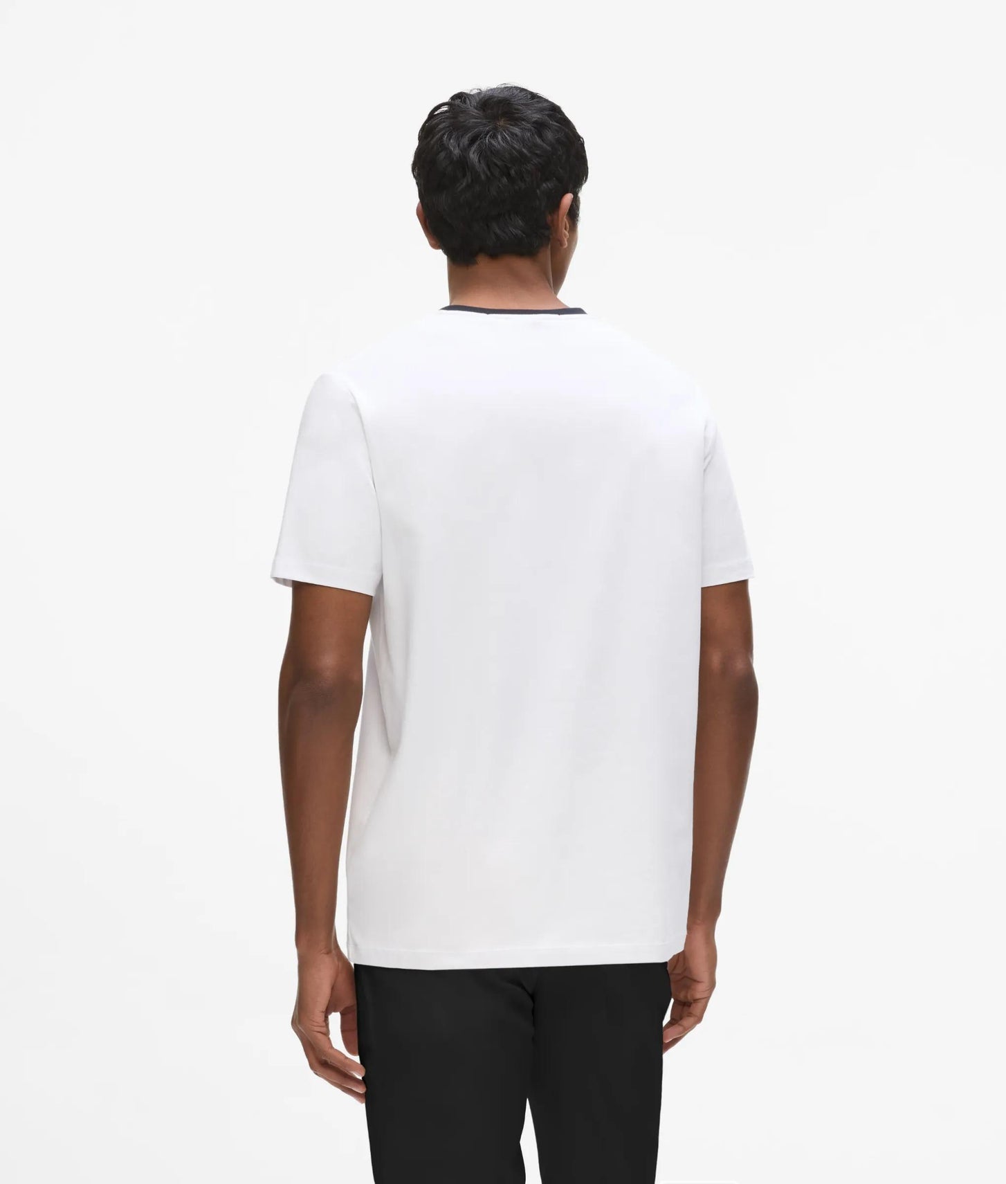 Karl Lagerfeld Contrast V-Neck T-Shirt White