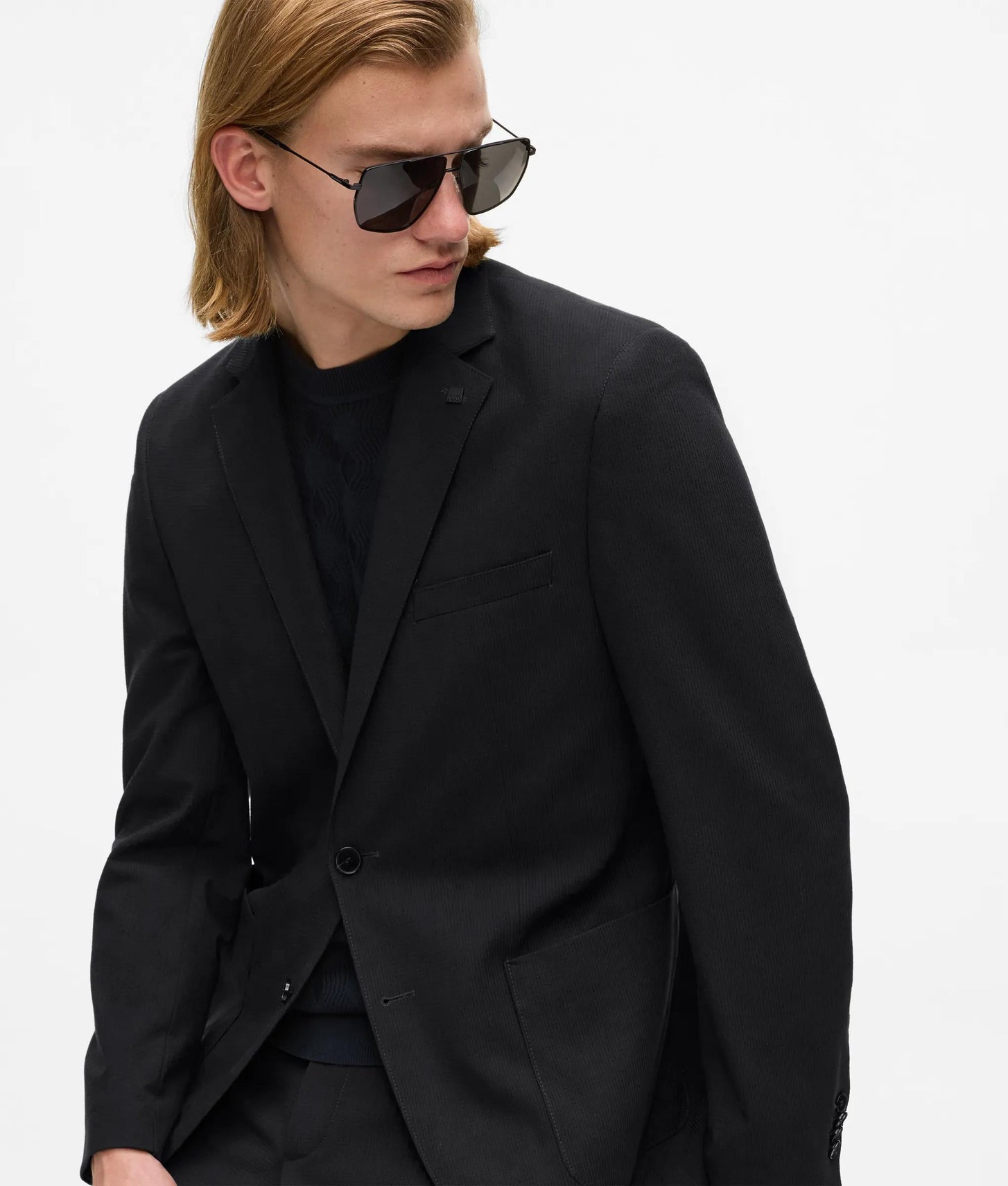 Karl Lagerfeld Patch Pocket Blazer Black