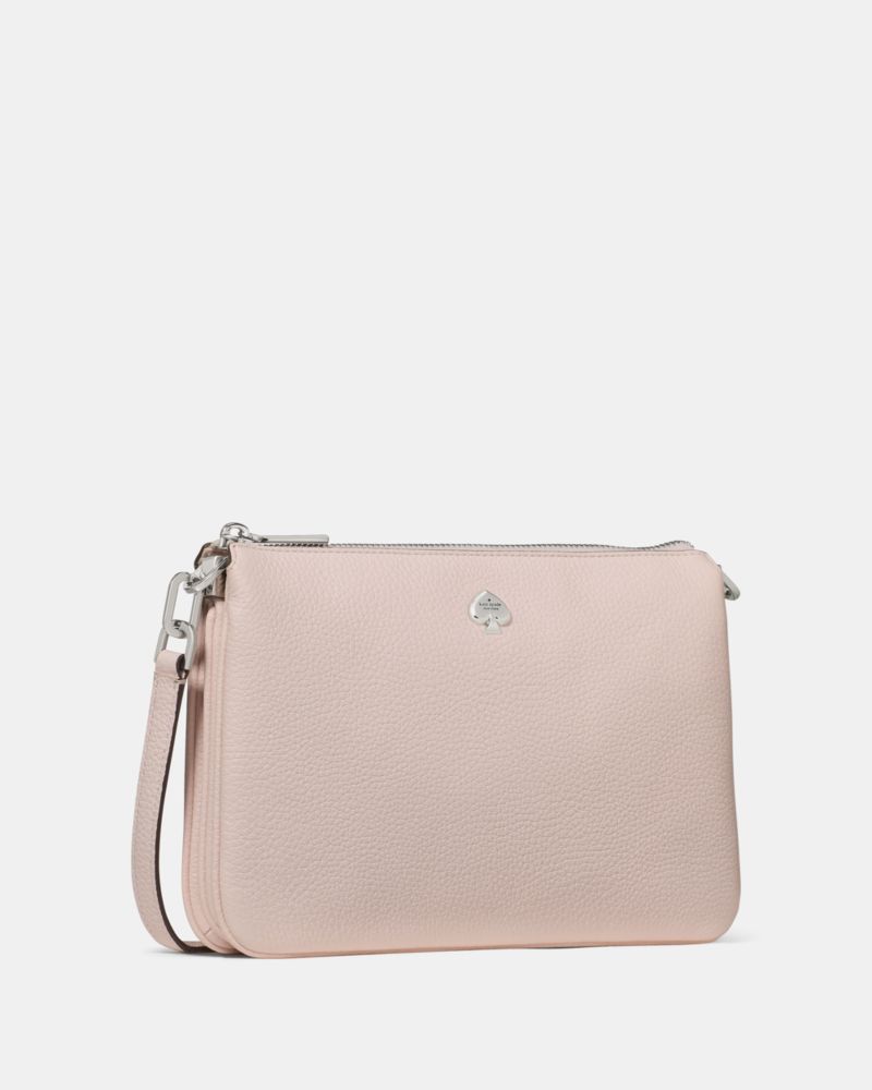 KateSpade Kayla Small Triple Compartment Crossbody Powdered Sugar