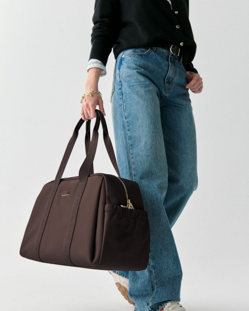 KateSpade Carter Nylon Weekender Bag Hot Fudge