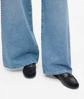 Karl Lagerfeld Denim Panel Maxi Skirt Washed Blue-Black