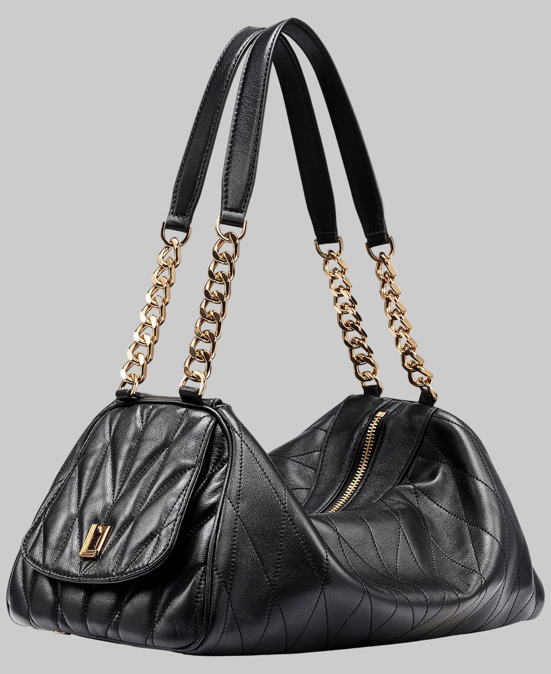 KarlLagerfeld Lafayette satchel with karl puff charm black