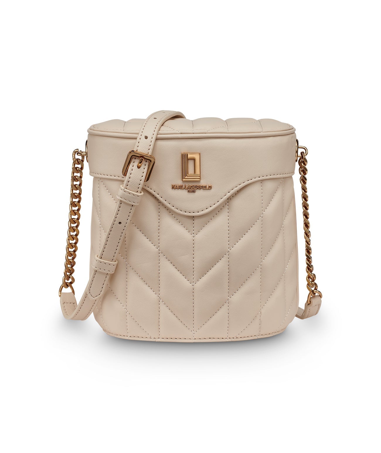 KarlLagerfeld Lafayette crossbody bucket bag brie