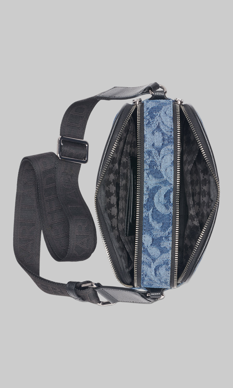 KarlLagerfeld Maybelle denim camera crossbody denim blue