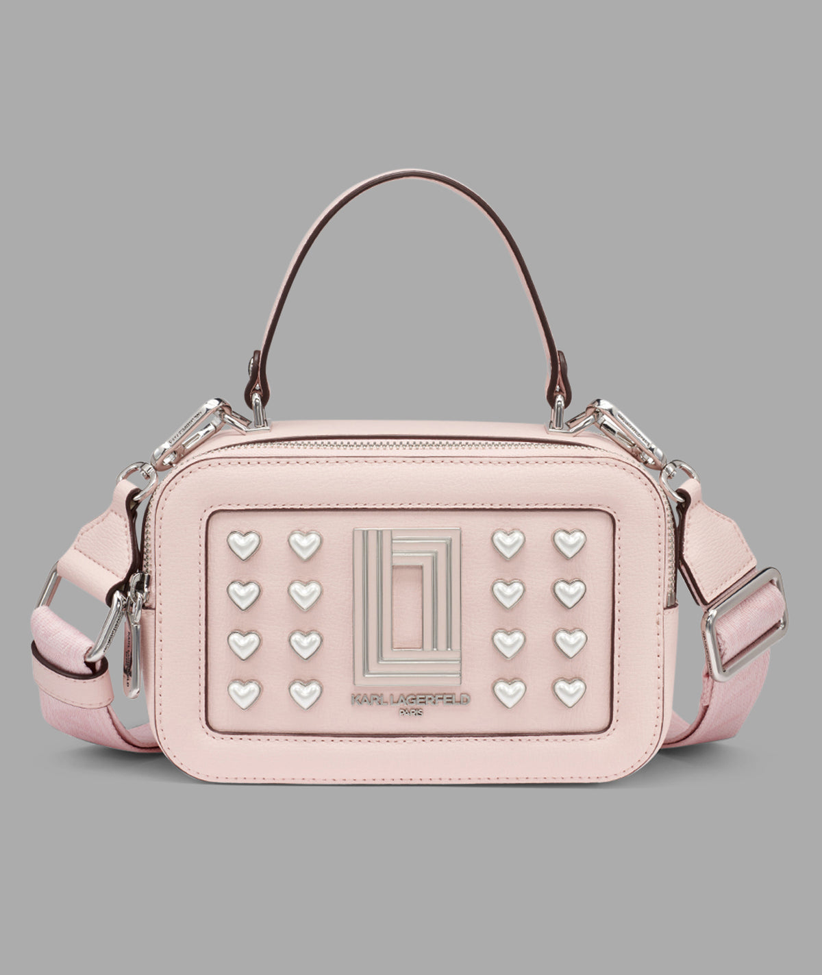 KarlLagerfeld Simone crossbody lotus with pearl hearts pink