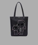 KarlLagerfeld Cannes karl & choupette rhinestone tote black