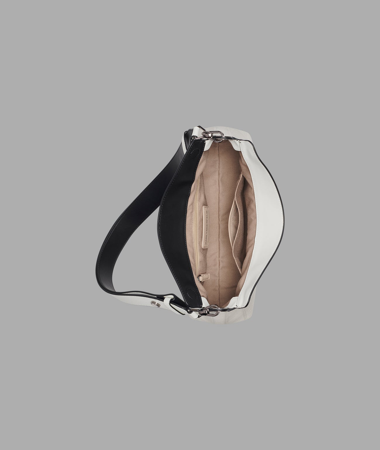 KarlLagerfeld Nikole mini crossbody with hangoff winter white/silver