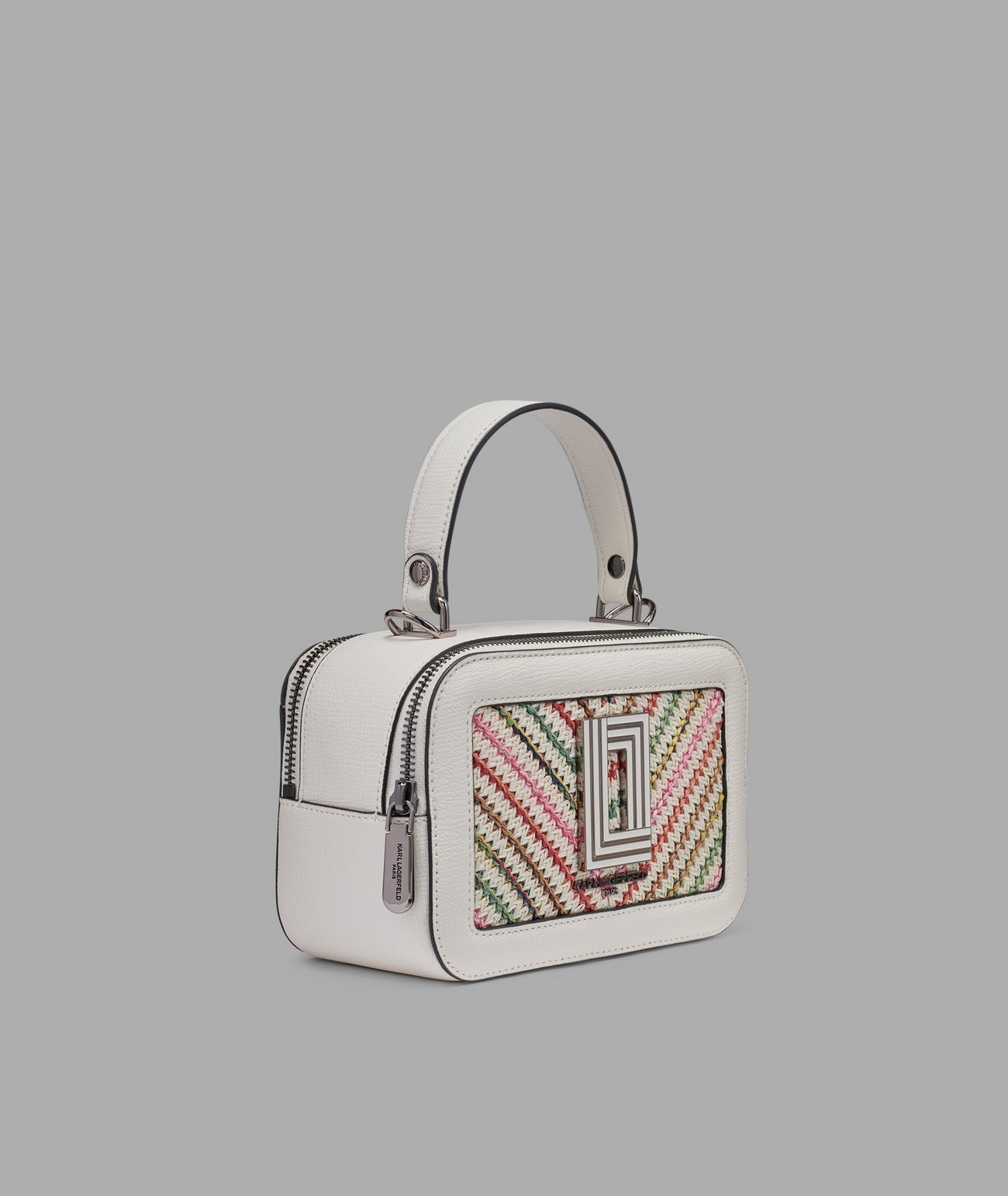 KarlLagerfeld Simone raffia crossbody raffia multi combo