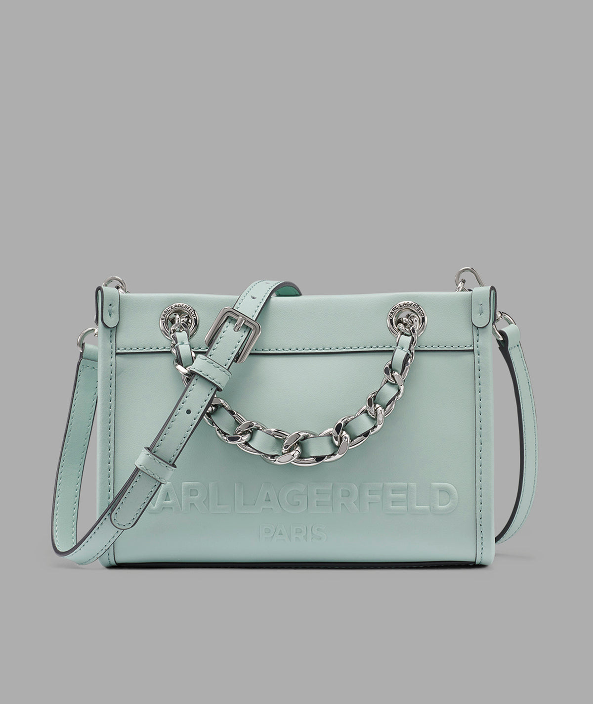 KarlLagerfeld Savoie small leather crossbody fresh mint