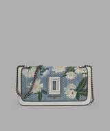 KarlLagerfeld Kosette floral raffia shoulder bag denim
