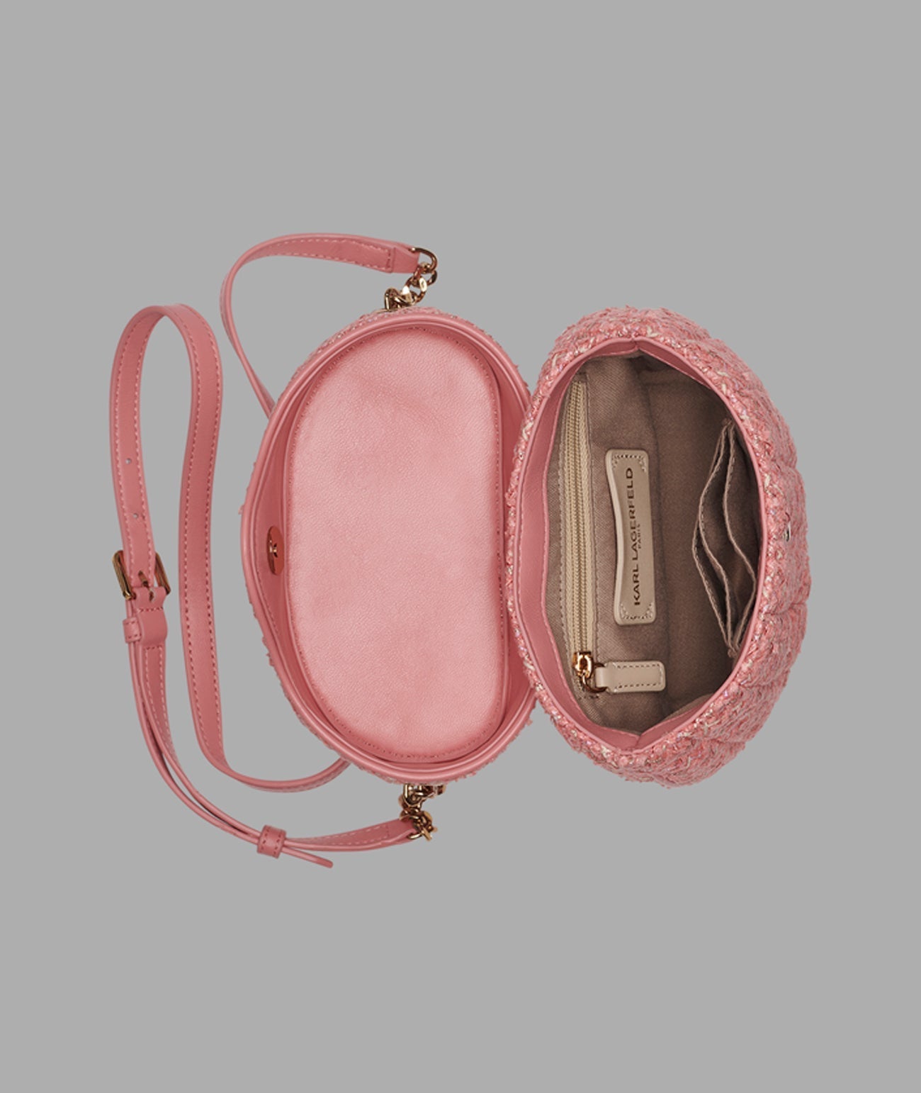 KarlLagerfeld Lafayette crossbody bucket bag sunkist coral
