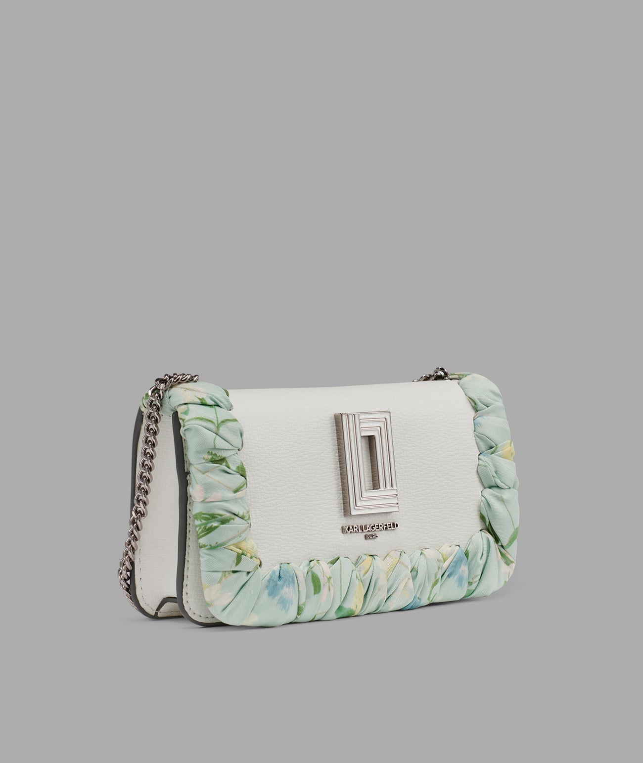 KarlLagerfeld Kosette shoulder bag with floral scarf winter white/silver