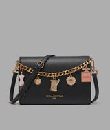 KarlLagerfeld Lourdes crossbody with fashion chain black / gold
