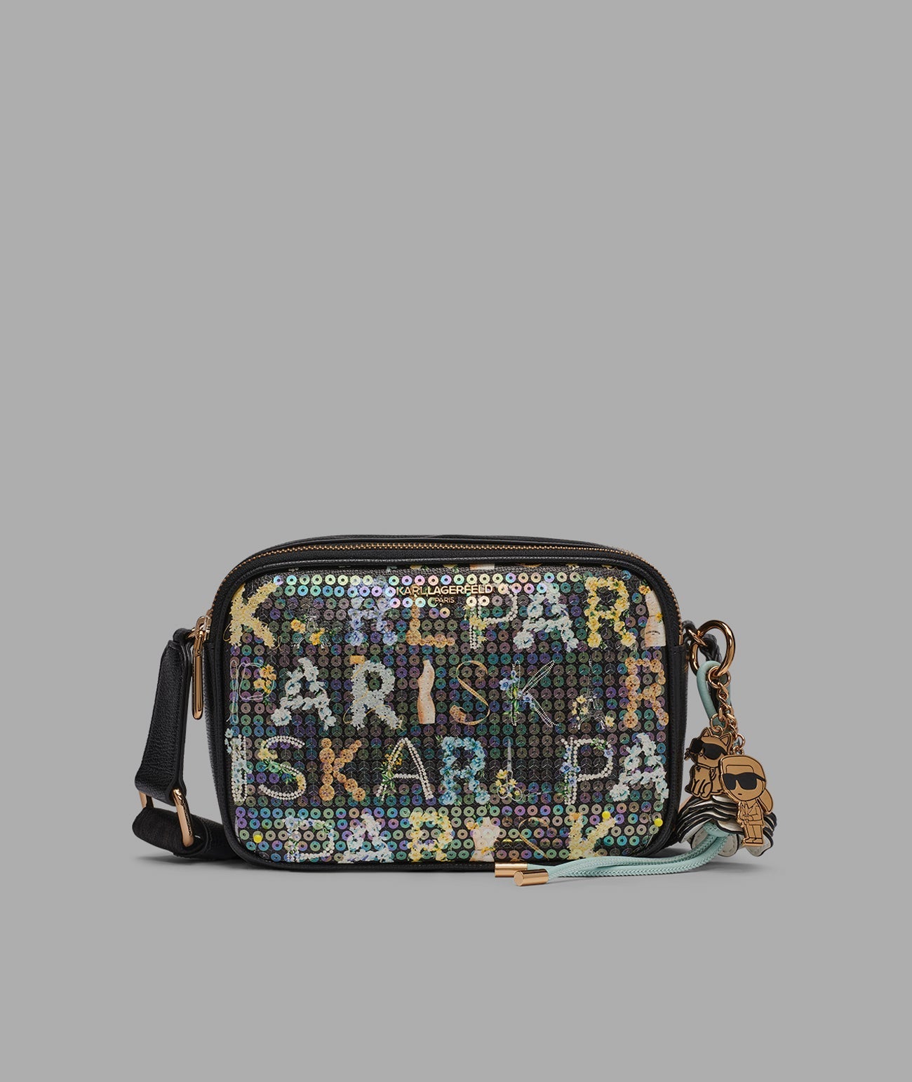 KarlLagerfeld Maybelle sequin crossbody black multi