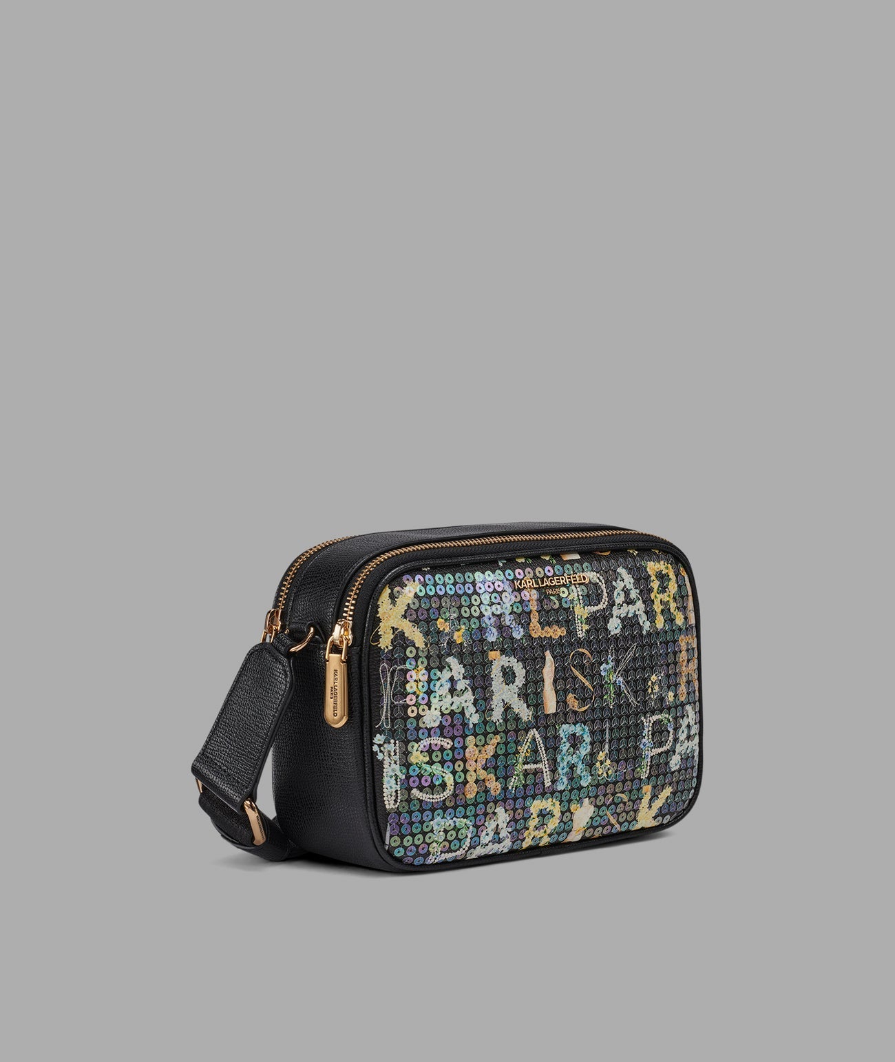 KarlLagerfeld Maybelle sequin crossbody black multi
