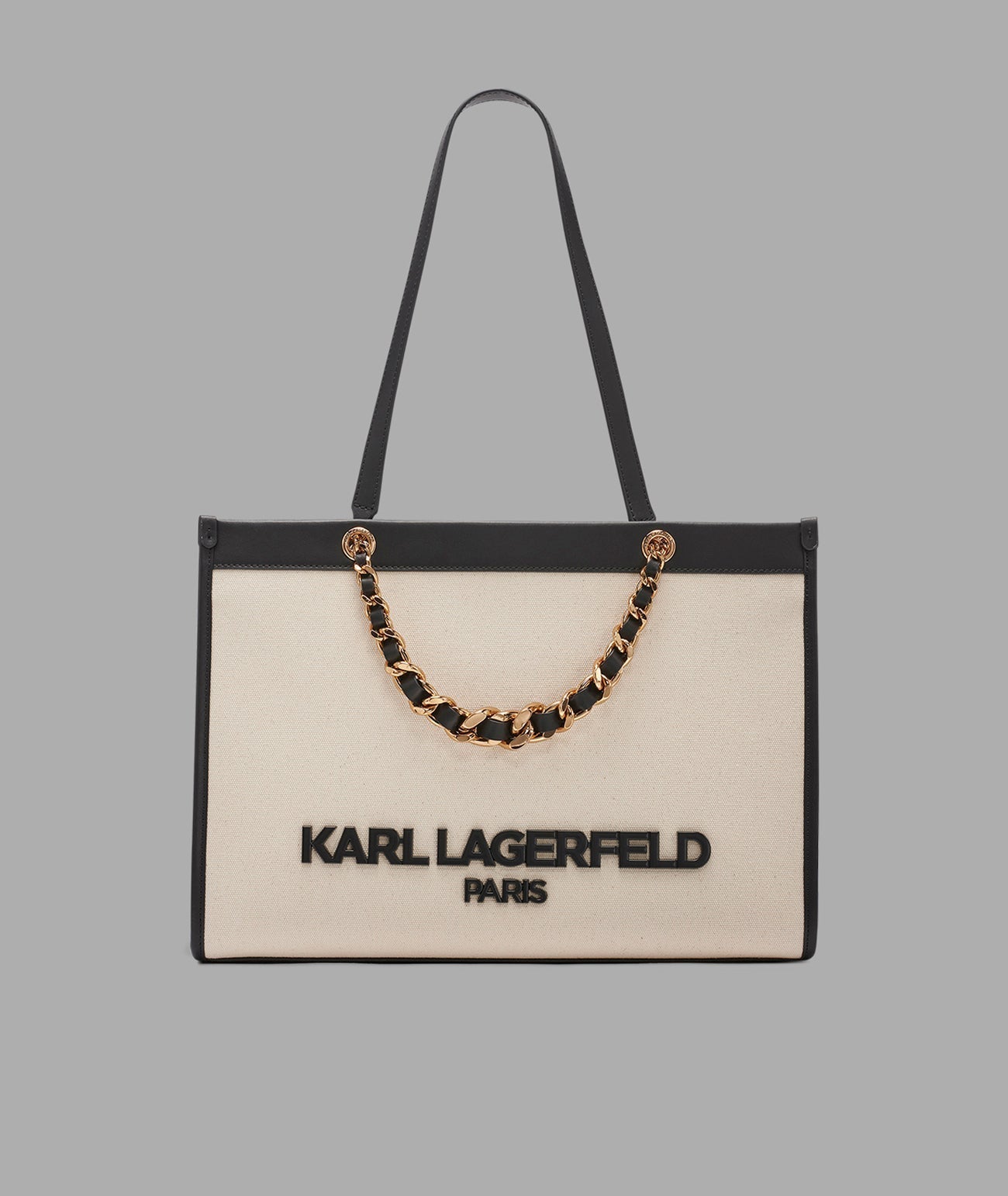 KarlLagerfeld Savoie tote with chain strap natural/black