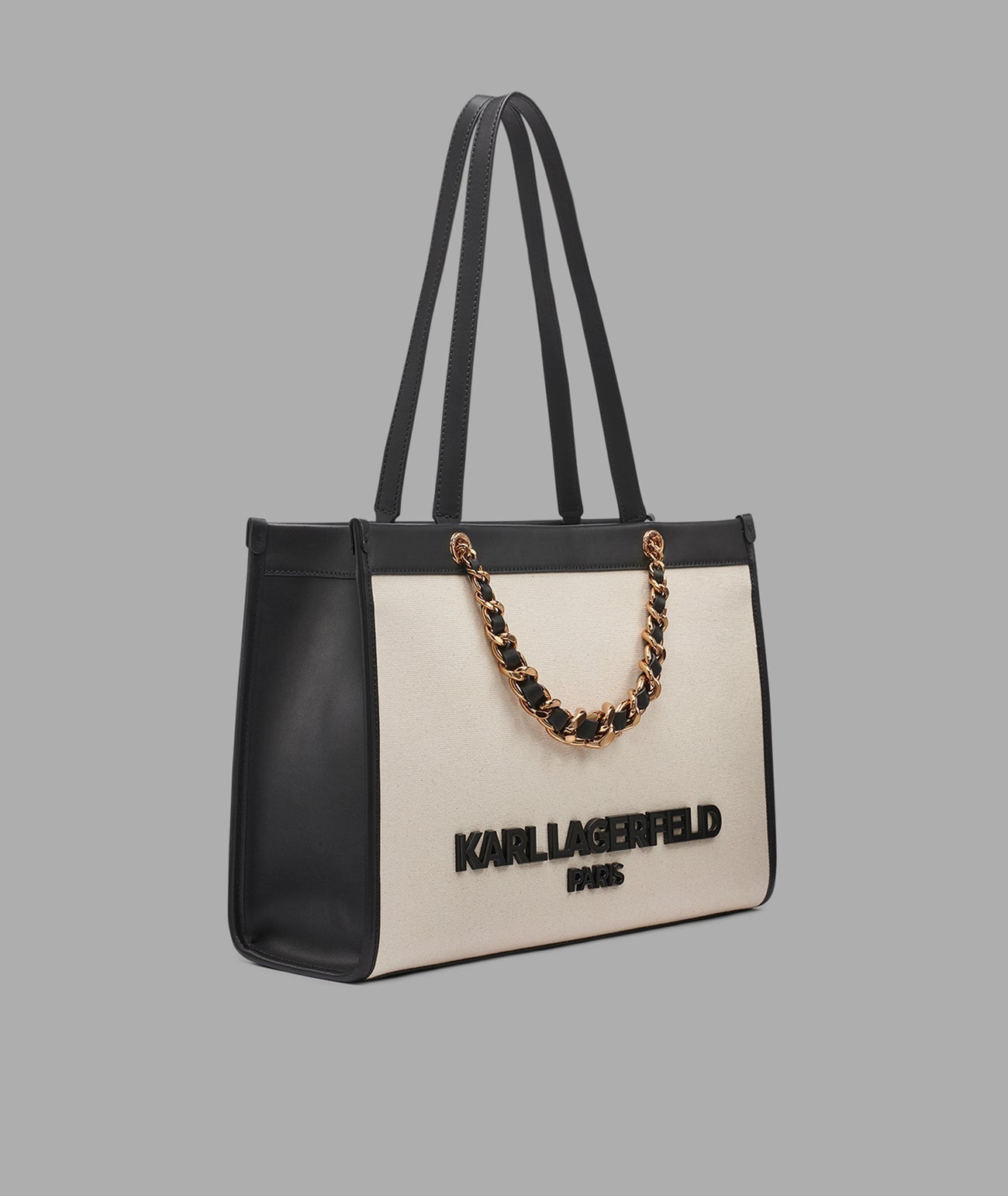 KarlLagerfeld Savoie tote with chain strap natural/black