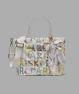 KarlLagerfeld Voyage nylon tote with bow winter white multi