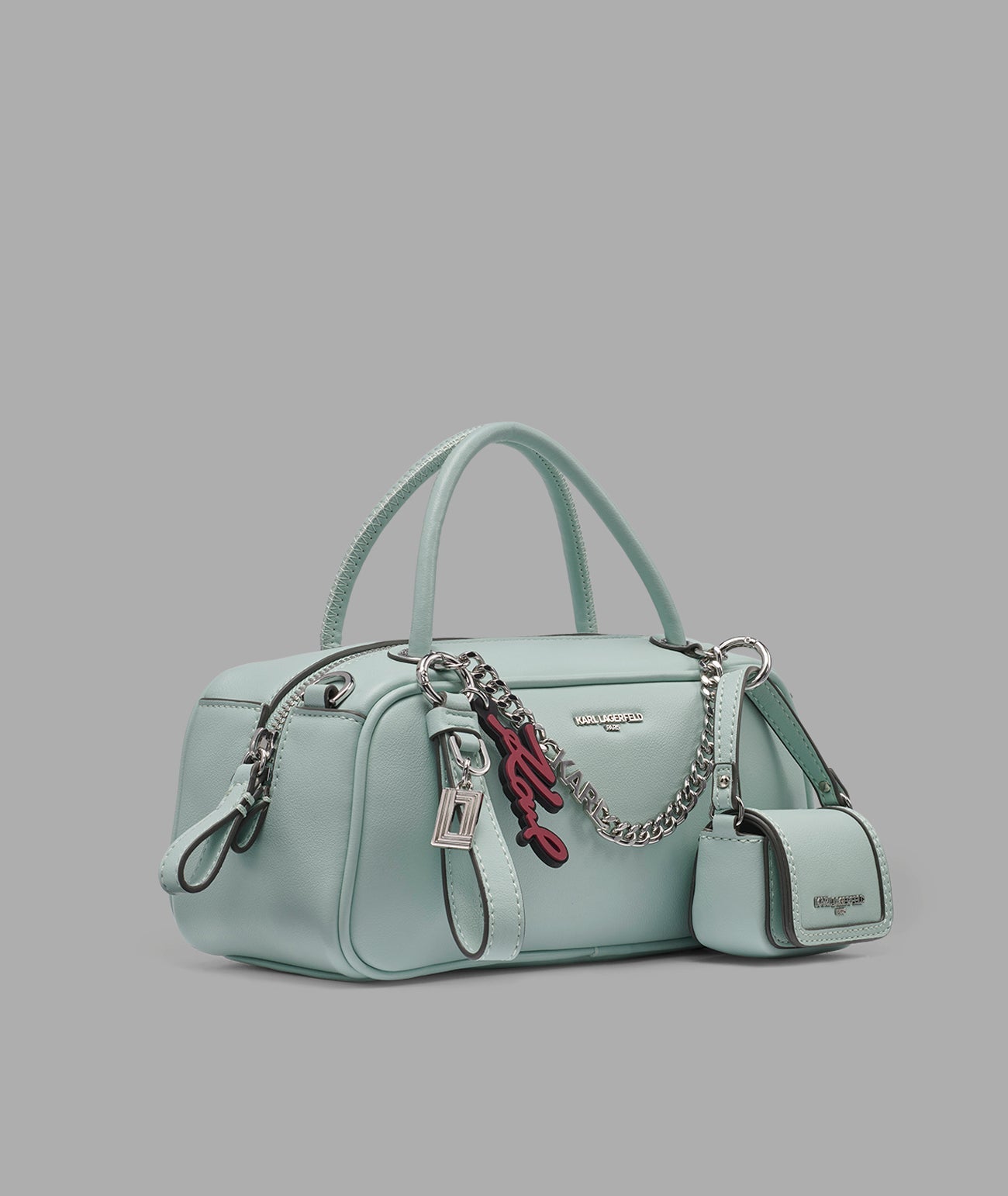 KarlLagerfeld Zaylia mini satchel with chain & mini bag fresh mint