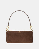 KateSpade Roulette Suede Medium Shoulder Bag Hot Fudge