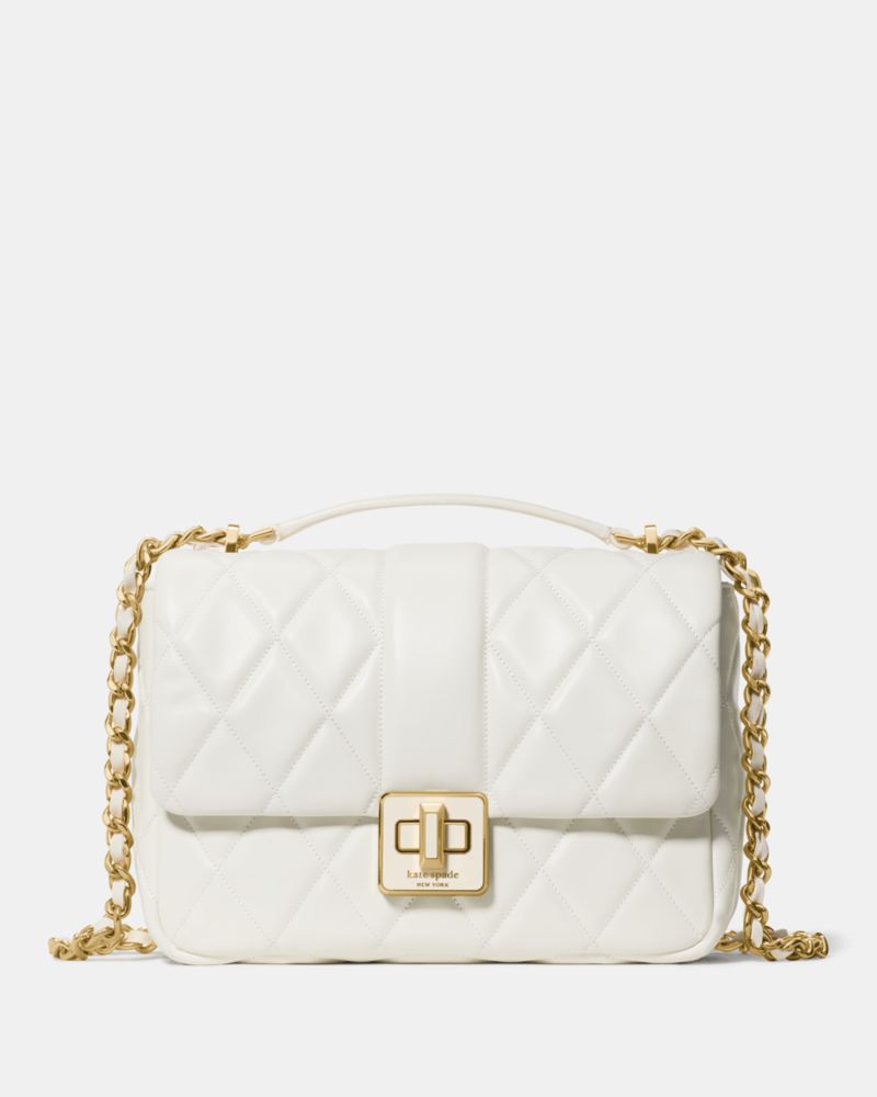 KateSpade Carey Quilted Small Flap Crossbody Meringue