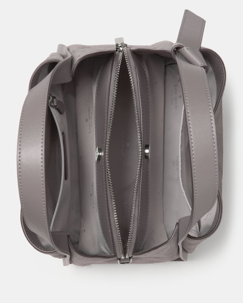 KateSpade Knott Suede Convertible Carryall Hare Grey Multi