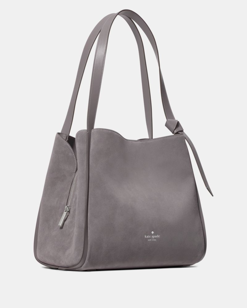 KateSpade Knott Suede Large Carryall Hare Grey Multi