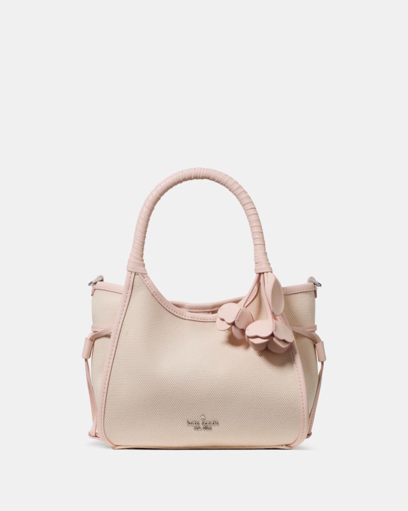 KateSpade Stash Canvas Floral Small Carryall Bag Pearl Pink Multi