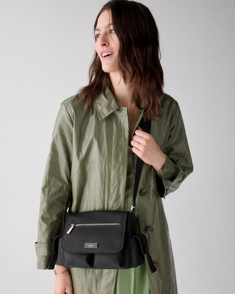 KateSpade Carter Nylon Messenger Cargo Crossbody Bag Black