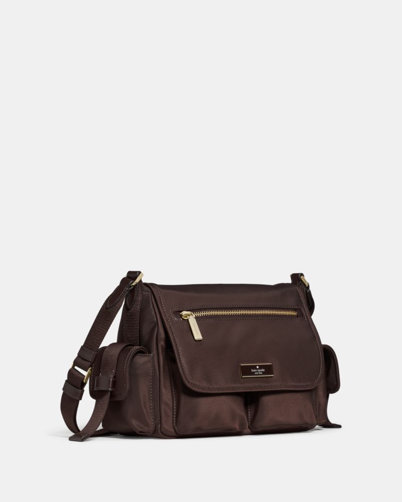 KateSpade Carter Nylon Messenger Cargo Crossbody Bag Hot Fudge