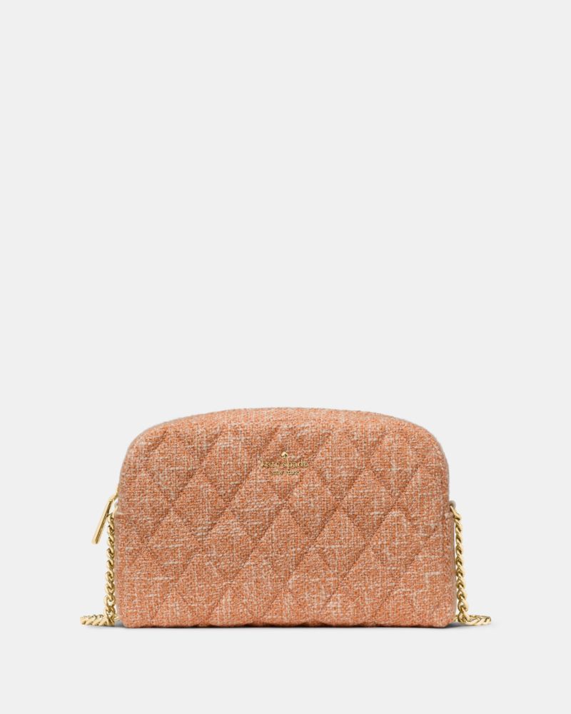 KateSpade Carey Tweed Mini Camera Bag Orange Jasper Multi
